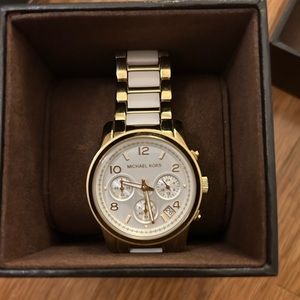 Michael Kors White and Gold Watch